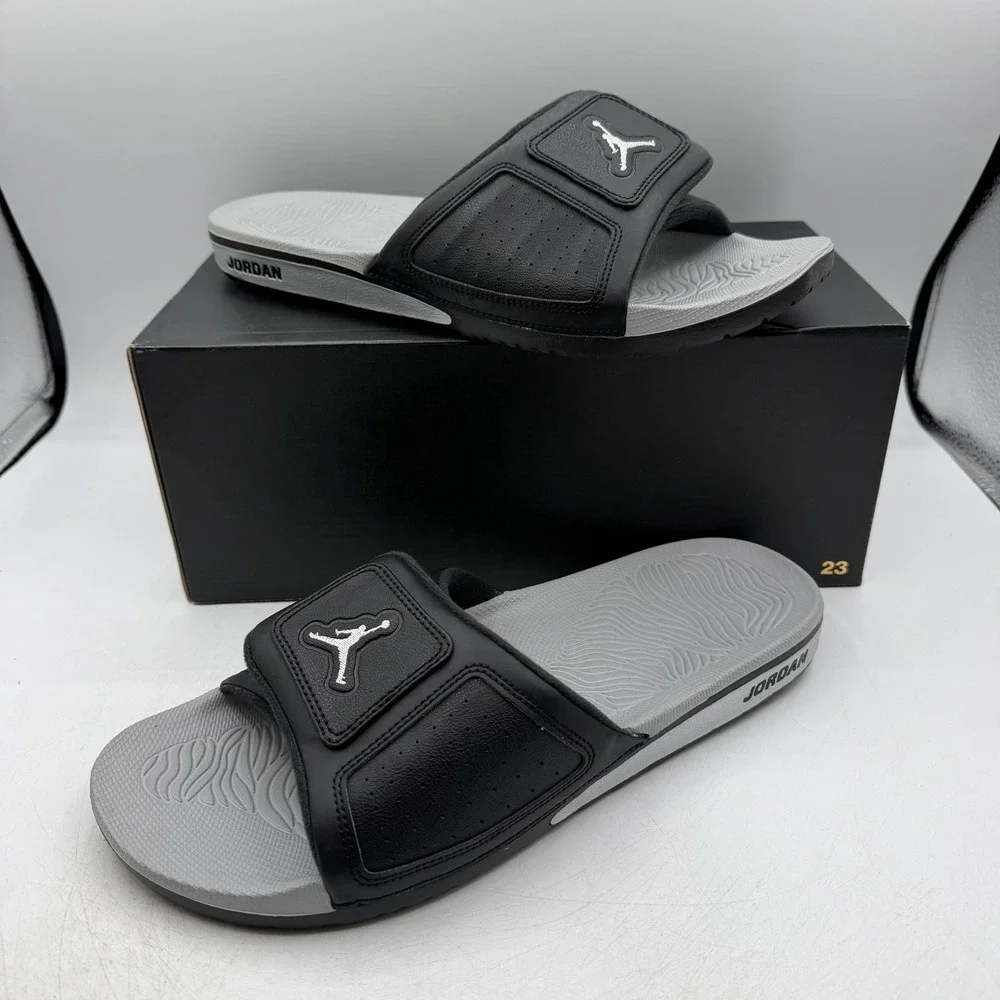 Air Jordan Hydro III Retro Slides Mens 11 Black/Metallic Silver Sandals Slip On